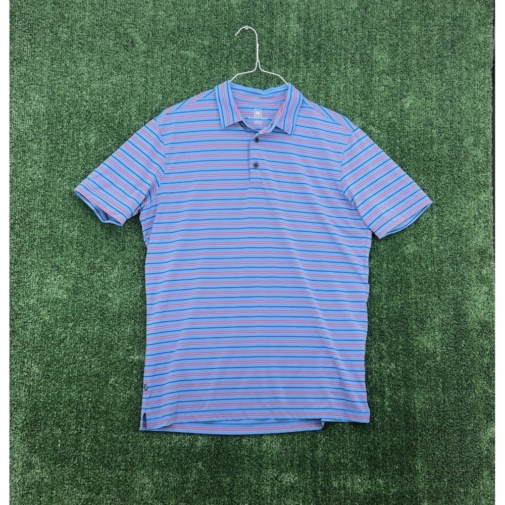 Mizzen + Main Trim Polo Shirt Men's L Blue Golf Performance